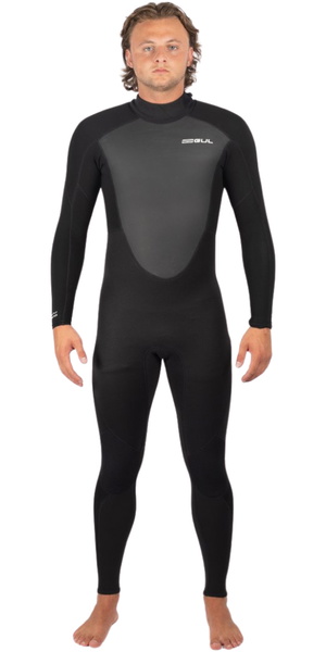 2026 Gul Hombres Response 3/2mm Flatlock Back Zip Neopreno RE1321-C1 - Black